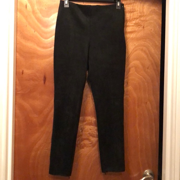 NWOT Zara basics micro suede black skinny pants sz M - Picture 1 of 11